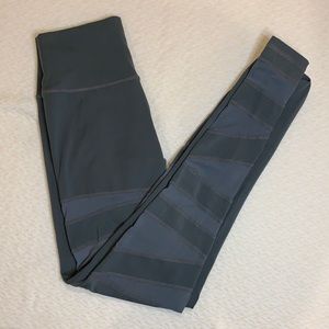 Til You Collapse Grey Mesh Detail Leggings